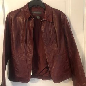 Maroon Banana Republic Leather Jacket